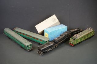 Two scratch /kit built wooden & metal O gauge locomotives in a play worn condition with loose