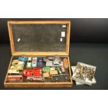 17 Mid 20th C onwards diecast models, play worn, to include Dinky, Corgi etc plus a tin plate