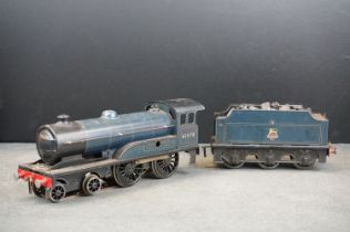 Bassett Lowke O gauge Prince Charles 62078 BR locomotive and tender, showing some play wear but gd
