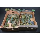 Around 75 play worn military models mainly from the 1960s to early 80s to include Dinky,