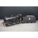 Kit built O gauge 0-6-0 45376 BR locomotive with tender in black livery, plastic & metal, unmarked,