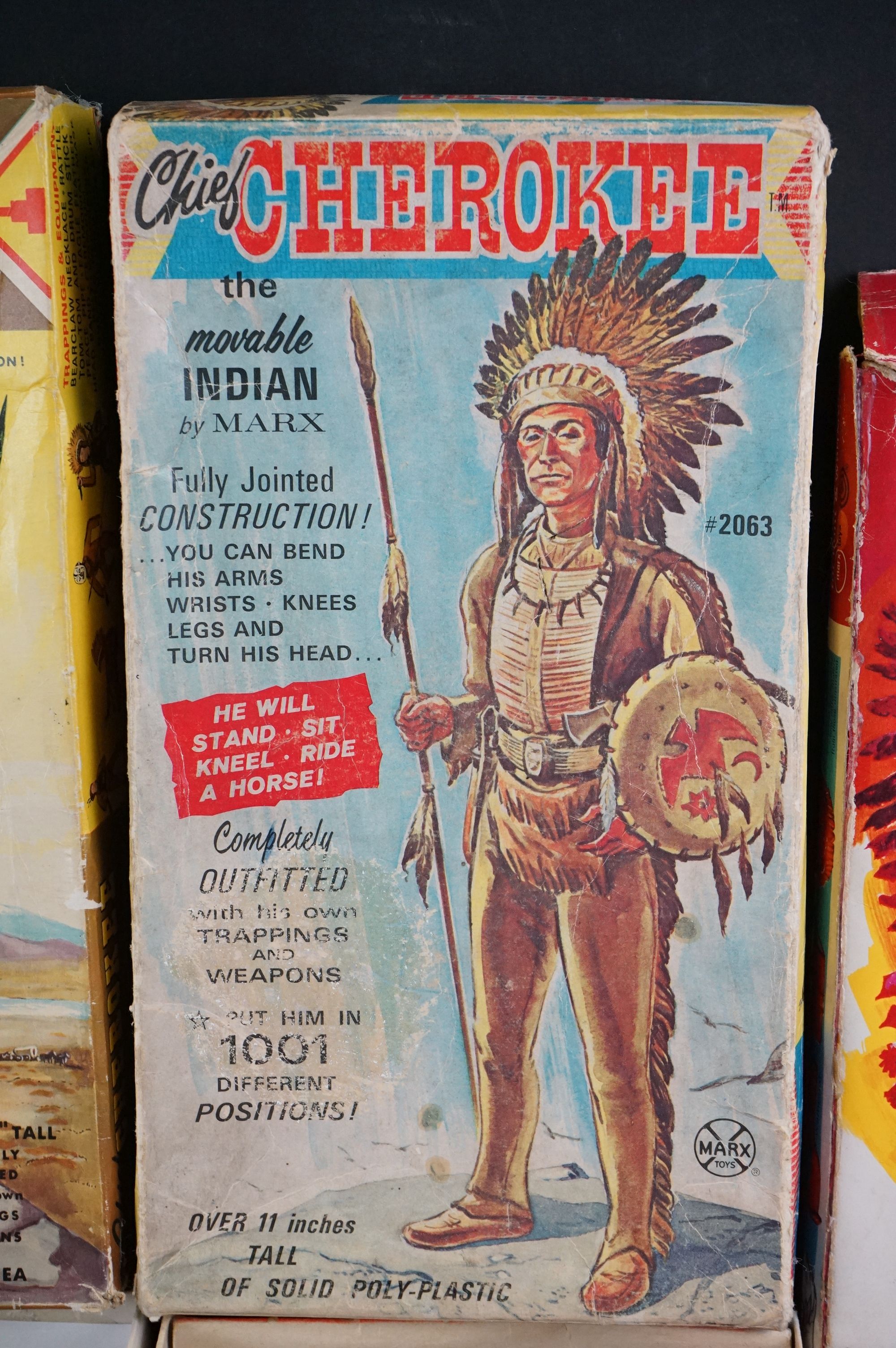 Four boxed Marx Wild West figures to include Cowboy Kid and Indian Cherokee and 2 x Chief - Image 6 of 10