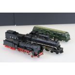 Four OO gauge locomotives to include unmarked metal BR Diesel in green livery, Triang TR2335 4-6-