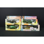 Four boxed Matchbox Battle Kings diecast models to include K105 Hover Raider, K109 Sheriden, K107 SP