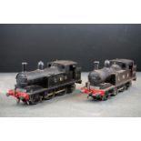 Two Kit built O gauge LMS 0-6-2 locomotives in black livery, metal constructions, unmarked, both