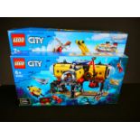 Lego - Two boxed Lego City sets to include 60266 Ocean Exploration Ship (bit of box storage