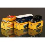Three boxed Dinky diecast models to include 265 Plymouth USA Taxi, 254 Austin Taxi and 283 BOAC