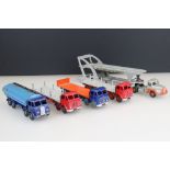 Five play worn Dinky diecast commercial models to include French 39A Transporteur de Voitures Boilet