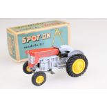 Boxed Triang Spot On 137 Massey Ferguson- 65 Tractor in red/grey with yellow hubs, box with some