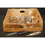 Quantity of miniature metal, wooden and plastic model ships, both painted and unpainted, various