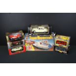 Six boxed diecast models to include 4 x Burago 1:24 (Mercedes 190E, 1957 Chevrolet Corvette, 1938