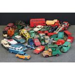 Around 40 play worn mid 20th C diecast models to include Corgi & Dinky featuring Dinky Austin Devon,