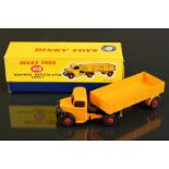 Boxed Dinky 409 Bedford Articulated Lorry diecast model in yellow, some paint chips, gd overall with