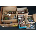 Large quantity of metal, plastic and composite figures to include approximately 40 painted &