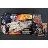 Star Wars - Two boxed Kenner tri label vehicle sets to include Electronic Millennium Falcon (with