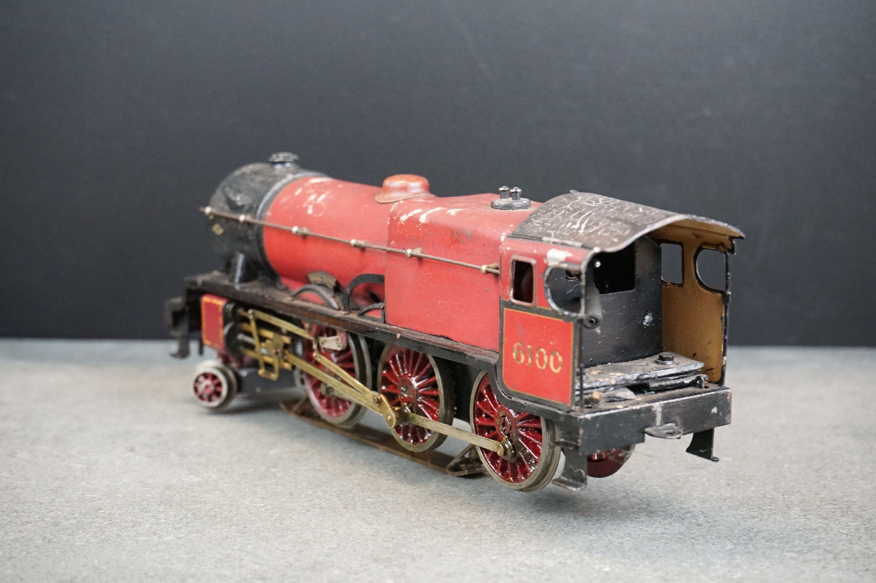 Kit built O gauge Royal Scot LMS 4-6-0 6100 locomotive with tender in red livery, metal - Image 4 of 10