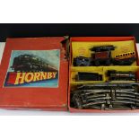 Boxed Hornby O gauge Goods Set No 55 containing 0-4-0 locomotive in BR black with tender, 3 x