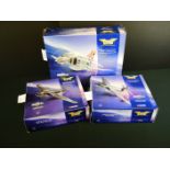 Three Boxed Corgi Aviation Archive Jet Fighter Power 1:72 scale diecast models to include 49801