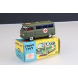 Boxed Corgi 354 Military Ambulance Commer 3/4 Ton Chassis diecast model, decals vg with a few marks,