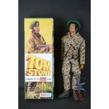 Action Man - Original Palitoy Tom Stone figure with accessories and reproduction box, vg