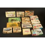 15 boxed plastic kits to include 6 x Airfix (3 x OO, RAF Recovery Set, 88mm.Gun, RAF Emergency