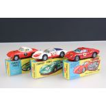 Three boxed Corgi diecast models to include 330 Porsche Carrera 6 in white & red, 314 Ferrari