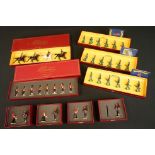 Nine boxed Britains metal figure sets to include 3 x 00128 King's Royal Rifle Corps, 2 x 00140