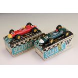 Two boxed Triang Scalextric slot cars to include C85 BRM in green and C/86 Porsche in red, both