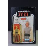 Star Wars - Carded Kenner Return of the Jedi Lobot figure, 77 back, punched, discolouring to gd