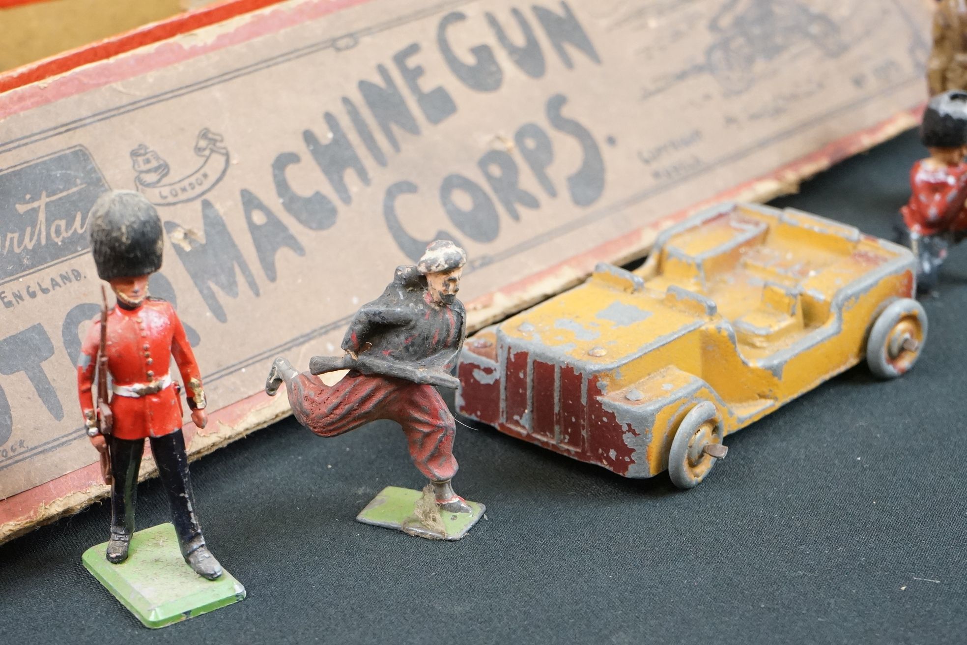 Collection of mid 20th C metal figures to include boxed Britains 199 Motor Machine Gun Corps ( - Image 3 of 19