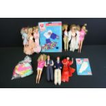 Quantity of 10 x Mattel Barbie dolls in gd condition with clothing plus 2 x carded Pedigree Sindy