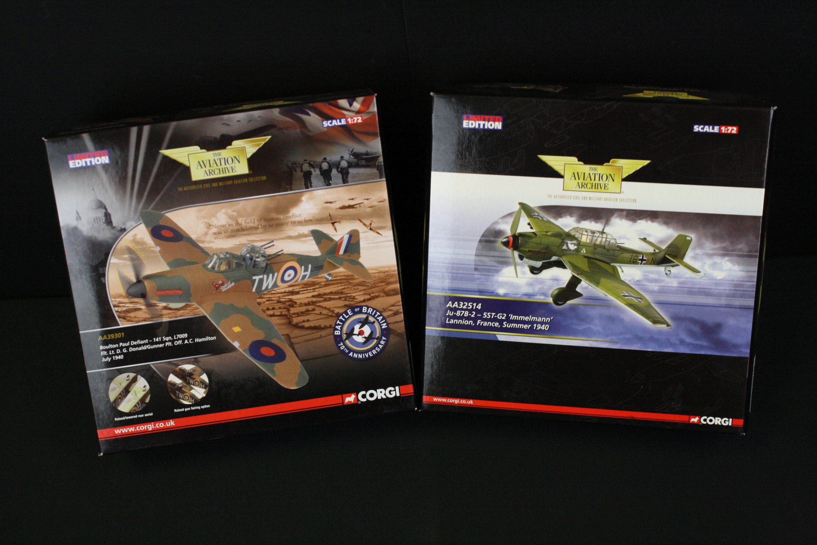 Seven boxed Corgi 1:72 Aviation Archive diecast models to include AA39301 Boulton Paul Defiant, - Image 5 of 12