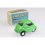 Boxed Triang Spot On 118 BMW Isetta diecast model in green, box gd overall with a some storage