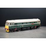 Kit built O gauge D6508 Eastleigh BR Diesel locomotive in green livery, metal construction,