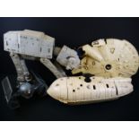 Star Wars - Four original vehicle sets to include Rebel Transport, Millennium Falcon, AT-AT &