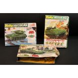 Three boxed Dinky Military Kit diecast models to include 1038 Scorpion Tank, 1035 Striker Anti