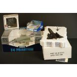 Four boxed diecast plane models to include 2 x Armour Collection (1:48 F4 Phantom & 1/100 5000 MB