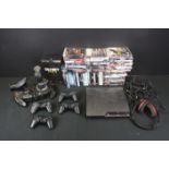 Retro Gaming - PlayStation 3 Slim console with 4 x official controllers, 1 x Thrustmaster T-Flight