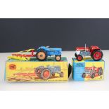 Two boxed Corgi Tractor diecast models and sets to include 66 Massey Ferguson 165 Tractor in red (