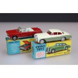 Two boxed Corgi diecast models to include 224 Bentley Continental Sports Saloon in two tone cream/