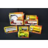 Eight Boxed Dinky Toys vintage diecast model trucks, tankers and other vehicles to include 2x 950