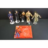 Action Man - Five Original Palitoy Action Man Figures, all with flock hair and gripping hands,