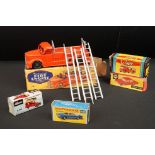 Five boxed diecast models to include Mettoy Fire Engine No 850, Schuco 1:90 MAN Oldtimer Omnibus,