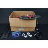 Quantity of Scalextric to include 1 x cased C3156 Ford RS 200 No.8 slot car, 3 x slot cars, track, 4