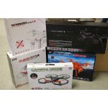 Five Boxed remote control drones including CX Model Quadcopter CX035, Hua Jun Aeromodelling
