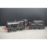 Kit built O gauge 0-6-0 BR 44563 locomotive & tender in black livery, plastic & metal