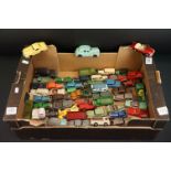 Around 60 play worn diecast & plastic models from the mid 20th C, mainly featuring early Dinky