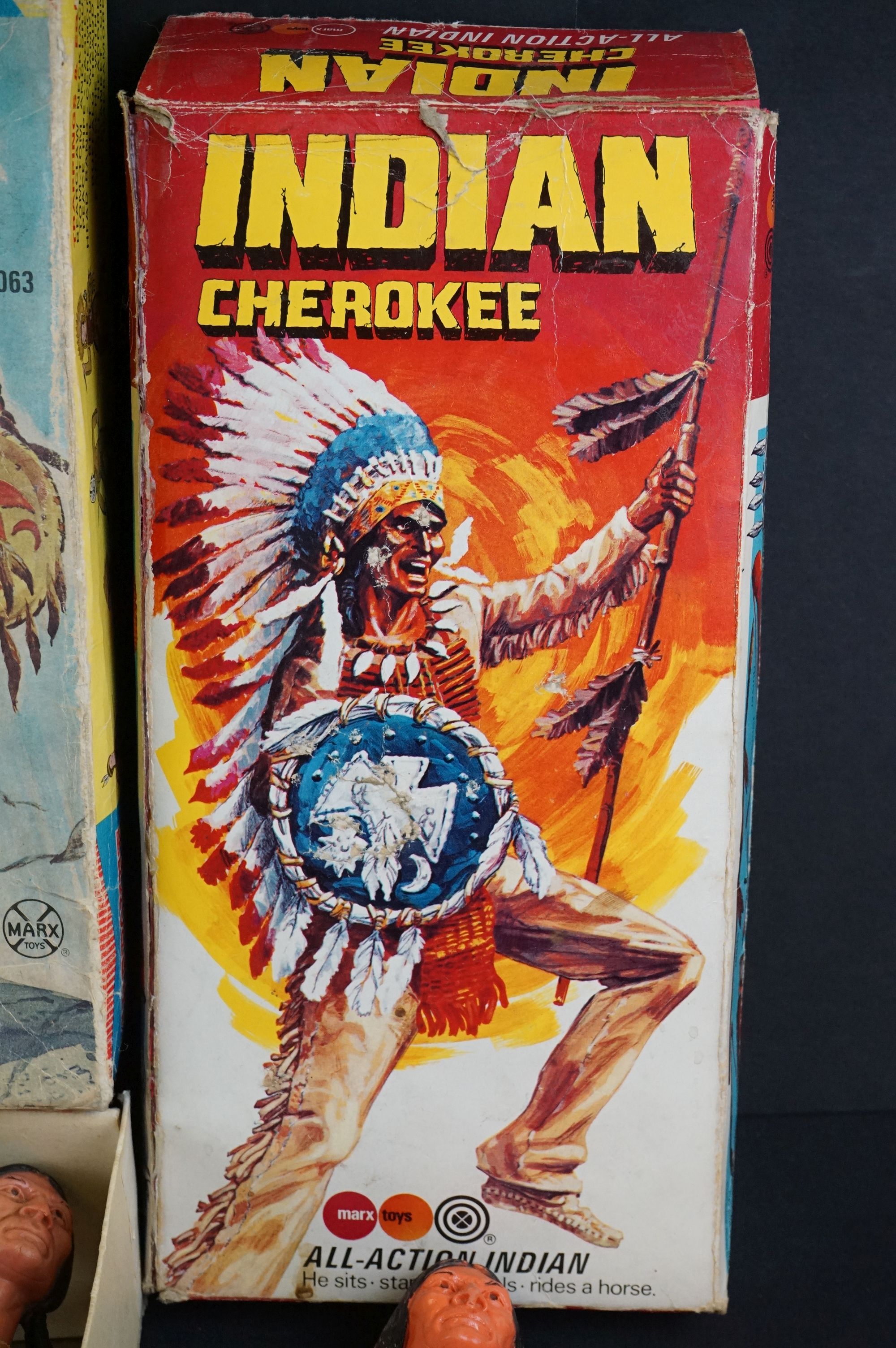Four boxed Marx Wild West figures to include Cowboy Kid and Indian Cherokee and 2 x Chief - Image 8 of 10