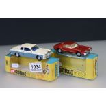 Two boxed Corgi 'Golden Jacks' diecast models to include 276 Oldsmobile Tornado in metallic red