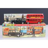 Boxed Corgi Gift Set No 35 London Passenger Transport Set complete with 418 Austin Taxi Cab,